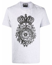 VERSACE JEANS COUTURE V Emblem Baroque Print Cotton T Shirt