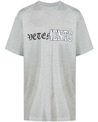 Vetements Vertical Cut Up Logo Print T Shirt