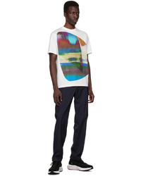 Paul Smith White Abstract Geometric T Shirt