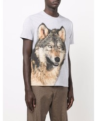 Etro Wolf Print Cotton T Shirt