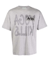 Aries Yoga Kills Print Short Sleeve T Shirt