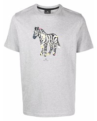 PS Paul Smith Zebra Print Organic Cotton T Shirt