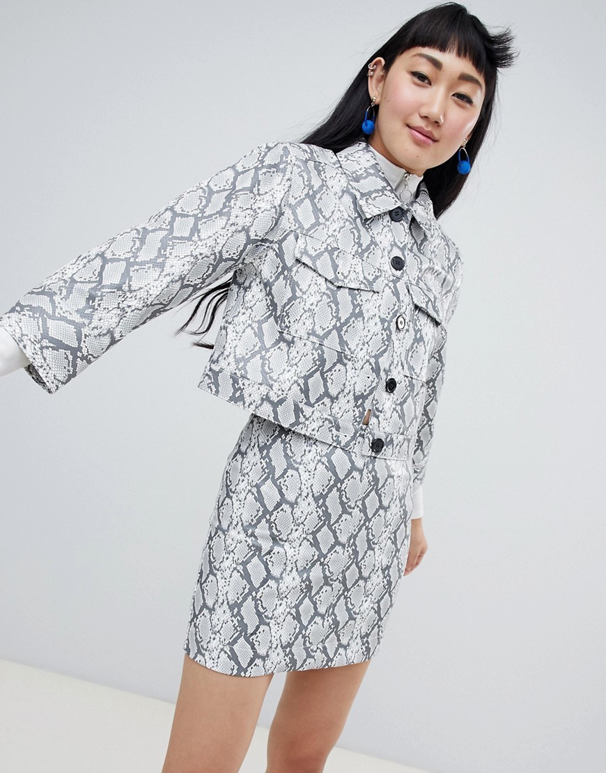 Grey snake store print jacket