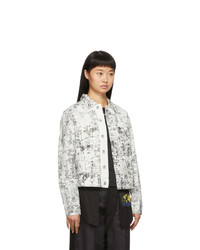 Off-White White And Black Denim Graphite Jacket