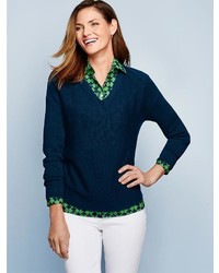Talbots The Classic Casual Shirt Abstract Hourglass