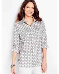Talbots The Classic Casual Shirt Abstract Hourglass