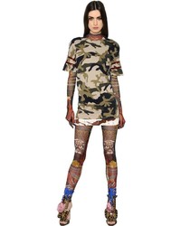 Dsquared2 Camo Printed Cotton Jersey Dress