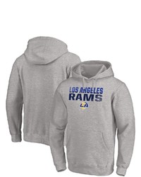 FANATICS Branded Heathered Gray Los Angeles Rams Fade Out Pullover Hoodie