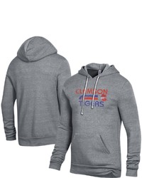 Alternative Apparel Heathered Gray Clemson Tigers Team Stack Challenger Tri Blend Pullover Hoodie In Heather Gray At Nordstrom