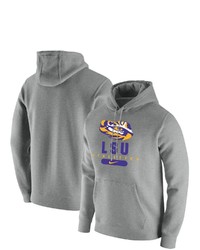 Nike Heathered Gray Lsu Tigers Athletics Stack Club Fleece Pullover Hoodie In Heather Gray At Nordstrom