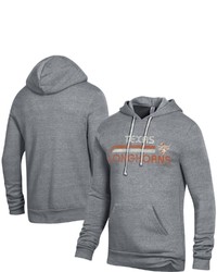 Alternative Apparel Heathered Gray Texas Longhorns Team Stack Challenger Tri Blend Pullover Hoodie In Heather Gray At Nordstrom