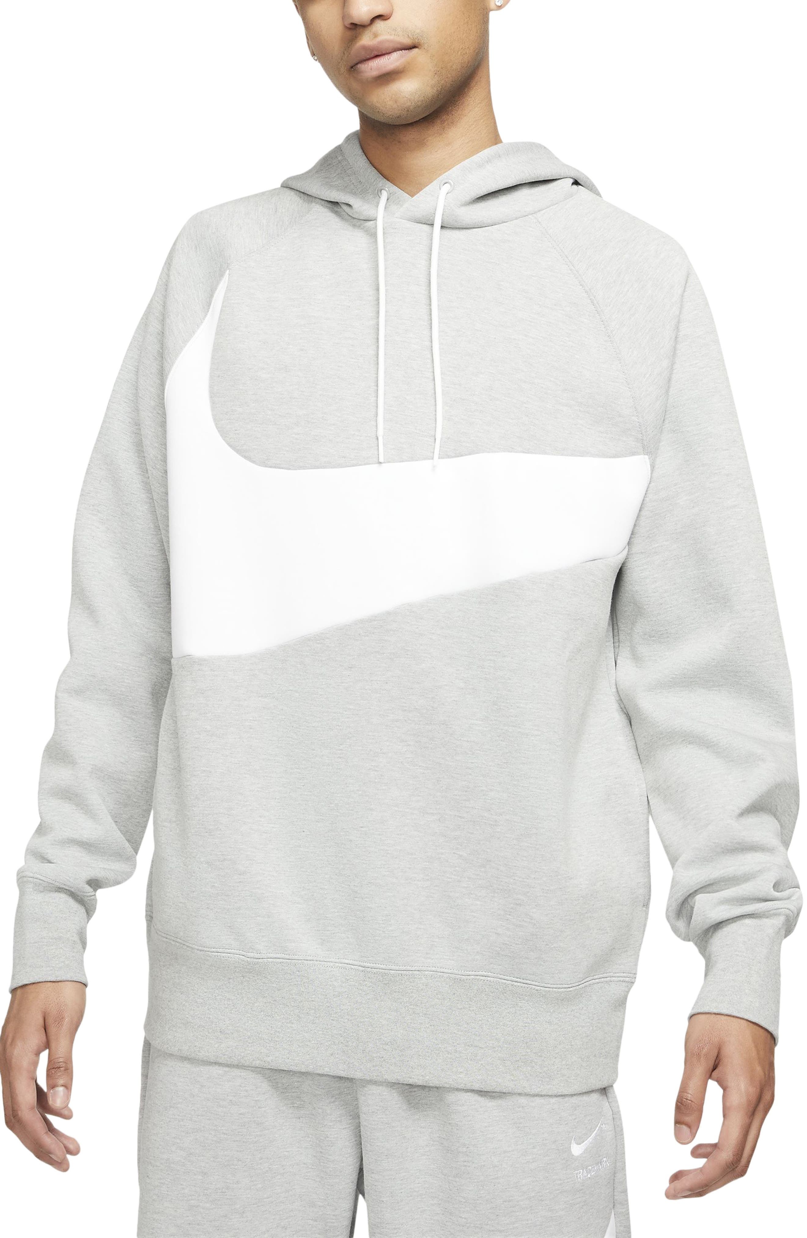 Nike Swoosh Tech Fleece Pullover Hoodie In Dark Greywhitewhite At Nordstrom 120 Nordstrom 1571