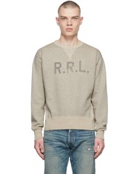 RRL Taupe Fleece Crewneck Sweatshirt