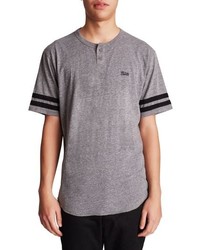 Grey Print Henley Shirt