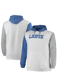 PROFILE Bluewhite Detroit Lions Big Tall Pullover Hoodie