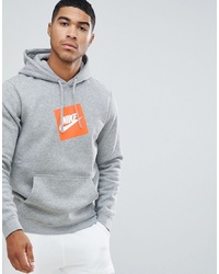 Nike Box Logo Hoodie In Grey 928719 063