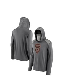 FANATICS Branded Gray San Francisco Giants Rally On Transitional Haven Pullover Hoodie With Face Covering