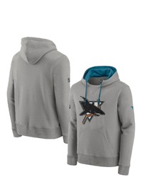 FANATICS Branded Grayteal San Jose Sharks Special Edition Archival Throwback Pullover Hoodie