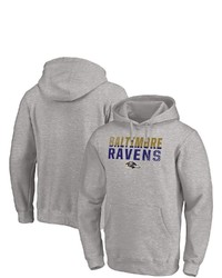 FANATICS Branded Heathered Gray Baltimore Ravens Fade Out Pullover Hoodie