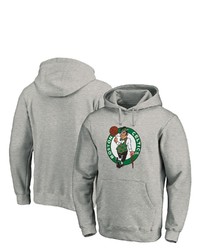 FANATICS Branded Heathered Gray Boston Celtics Team Primary Logo Pullover Hoodie