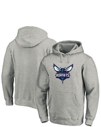 FANATICS Branded Heathered Gray Charlotte Hornets Team Primary Logo Pullover Hoodie