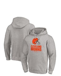 FANATICS Branded Heathered Gray Cleveland Browns Big Tall Team Lockup Pullover Hoodie