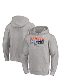 FANATICS Branded Heathered Gray Denver Broncos Fade Out Pullover Hoodie In Heather Gray At Nordstrom