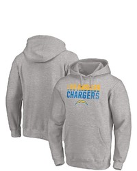 FANATICS Branded Heathered Gray Los Angeles Chargers Fade Out Pullover Hoodie In Heather Gray At Nordstrom
