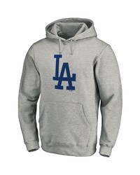 FANATICS Branded Heathered Gray Los Angeles Dodgers Official Logo Pullover Hoodie In Heather Gray At Nordstrom