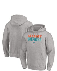 FANATICS Branded Heathered Gray Miami Dolphins Fade Out Pullover Hoodie