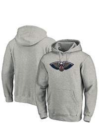 FANATICS Branded Heathered Gray New Orleans Pelicans Team Primary Logo Pullover Hoodie