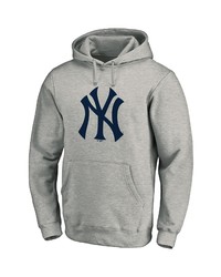 FANATICS Branded Heathered Gray New York Yankees Official Logo Pullover Hoodie In Heather Gray At Nordstrom