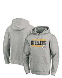 FANATICS Branded Heathered Gray Pittsburgh Ers Big Tall On Logo Pullover Hoodie
