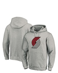 FANATICS Branded Heathered Gray Portland Trail Blazers Team Primary Logo Pullover Hoodie In Heather Gray At Nordstrom