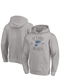 FANATICS Branded Heathered Gray St Louis Blues Heritage Pullover Hoodie In Heather Gray At Nordstrom