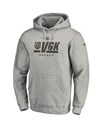 FANATICS Branded Heathered Gray Vegas Golden Knights Authentic Pro Secondary Logo Pullover Hoodie