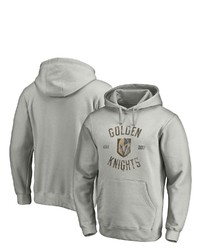 FANATICS Branded Heathered Gray Vegas Golden Knights Heritage Pullover Hoodie