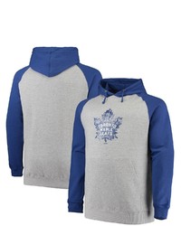 FANATICS Branded Heathered Grayblue Toronto Maple Leafs Big Tall Raglan Pullover Hoodie In Heather Gray At Nordstrom