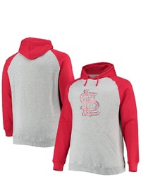 FANATICS Branded Heathered Grayred St Louis Cardinals Big Tall Raglan Pullover Hoodie In Heather Gray At Nordstrom