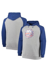 FANATICS Branded Heathered Grayroyal New York Islanders Big Tall Raglan Pullover Hoodie