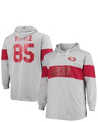 FANATICS Branded Kittle Heathered Gray San Francisco 49ers Big Tall Player Name Number Pullover Hoodie