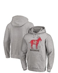 FANATICS Branded Tom Brady Heathered Gray Tampa Bay Buccaneers Goat Pullover Hoodie In Heather Gray At Nordstrom