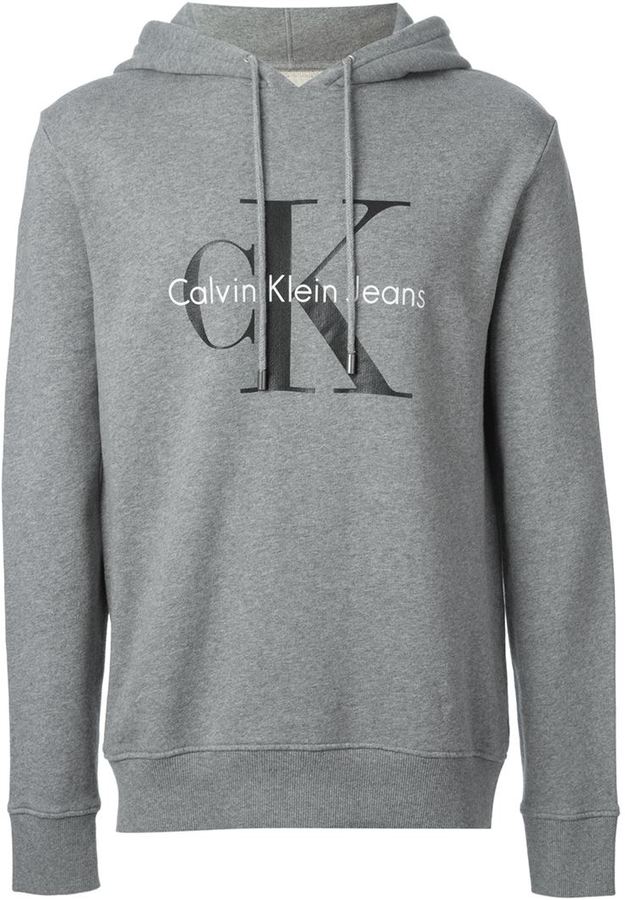 Calvin Klein Jeans Logo Print Hoodie, $115 | farfetch.com | Lookastic