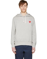 Comme Des Garcons Play Comme Des Garons Play Grey Logo Patch Hoodie