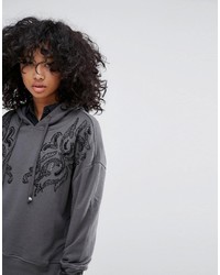Religion Embroidered Hoodie
