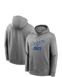 Nike Gray Los Angeles Dodgers Team Lettering Club Pullover Hoodie At Nordstrom