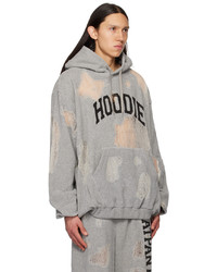 Doublet Gray Ripped Off Hoodie