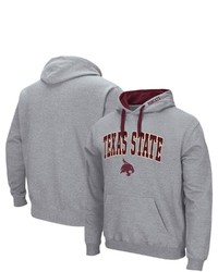 Colosseum Gray Texas State Bobcats Arch Logo 20 Pullover Hoodie