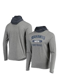New Era Graycollege Navy Seattle Seahawks Active Block Hoodie Long Sleeve T Shirt