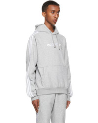 adidas Originals Grey Comfort 3 Stripes Hoodie